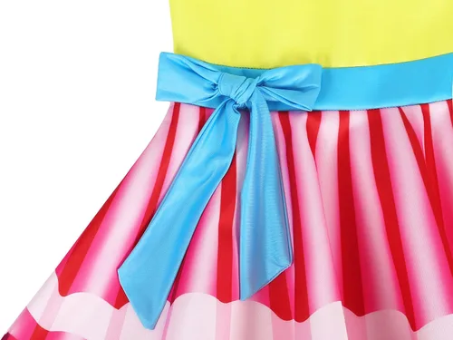 Vista 6 de HenzWorld Nancy Disfraz de mariposa con alas de hada para niñas, disfraz de Halloween, ropa de fiesta de cumpleaños