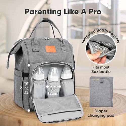 Vista 4 de KeaBabies - Mochila pañalera grande impermeable para viajes