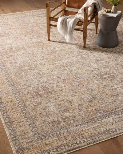 Vista 5 de Loloi Angela Rose Blake Collection BLA-06 Avena/Especias 9' x 13', Altura de Pelo 0.25", Flecos, Alfombra