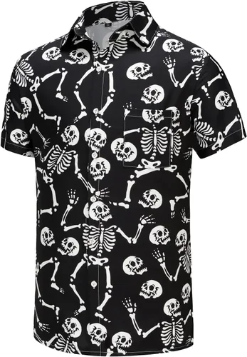 Vista 217 de KYKU - Camisa hawaiana funky para hombre, ropa tropical para vacaciones en Palm Beach