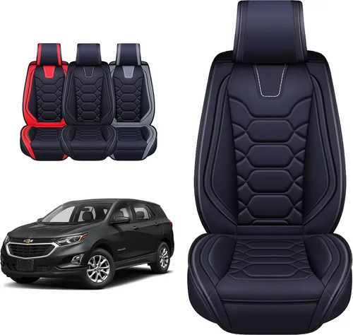Vista 7 de OASIS AUTO Fundas de asiento de ajuste personalizado compatibles con Chevy Equinox (2010-2026), protector de piel sintética impermeable, accesorios