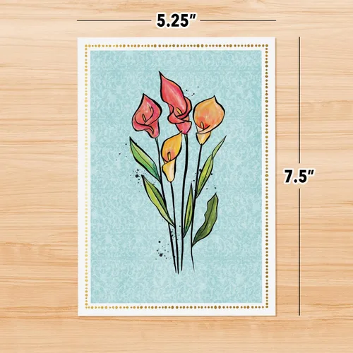 Vista 5 de Designer Pop!, Tarjeta de felicitación desplegable de cumpleaños – Diseño floral con tarjeta 3D de lirio de cala para amigos, familia y personas
