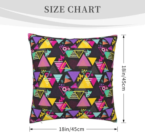 Vista 3 de Fundas de almohada geométricas estilo retro de los años 80 de 18 x 18 pulgadas, funda de almohada para dormitorio, sofá, decoración de casa