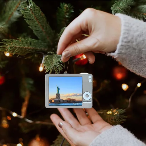 Vista 5 de Adorno de Navidad de Nueva York,Recuerdo del ornamento del metal,Decoraciones colgantes del árbol de Navidad