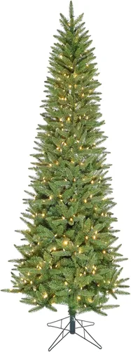 Vista 9 de Fraser Hill Farm - Árbol de Navidad delgado con doble LED de 7.5 pies LED dual multicolor y blanco cálido