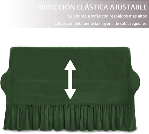 Vista 5 de NICEEC Funda de Sofá Súper Suave de 1 Pieza Verde Funda Elástica para Sofás Stretch Universal Spandex Fundas de Sofá para Sala de Estar Fácil Ajuste