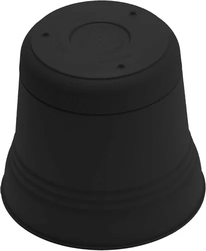 Vista 7 de Bloem Saturn 5" Macetero Redondo de Resina Negro con Platillo Encajable para Jardinería Interior y Exterior