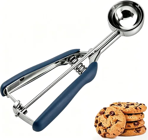 Vista 15 de JUNADAEL J Cuchara de galletas de 4 cucharadas, cucharadas de galletas de 2 onzas para hornear, cuchara para magdalenas para hornear, agarre cómodo