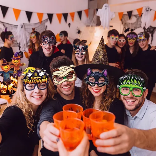 Vista 8 de Vinsot Paquete de 32 divertidos vasos de papel de Halloween para decoración
