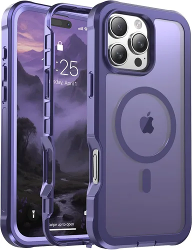 Vista 175 de jaroco - Funda magnética compatible con MagSafe para iPhone 11 de 6.1 pulgadas; protección de grado militar contra caídas, de doble capa