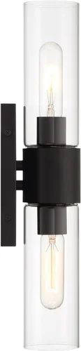 Vista 4 de DESIGNERS FOUNTAIN Anton D286M-2WS-MB - Aplique de pared con 2 luces, 17.5 pulgadas, negro mate, D286M-2WS-MB Mate negro