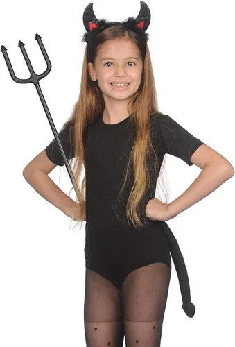 Vista 4 de Funcredible Devil Costume Accessories Set - Devil Horns and Tail with Pitchfork