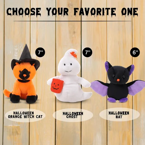 Vista 7 de Animal de peluche espeluznante de murciélago de Halloween, adorable juguete de peluche de murciélago lindo y espeluznante, decoración perfecta