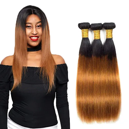 Vista 291 de 300g 1B27 Human Hair Bundles Honey Blonde Bundles Human Hair 10A Brazilian Virgin Remy Hair Extensions 8 10 12 Inch