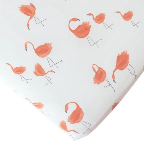 Vista 2 de Baby Play N Pack - Funda de muselina para corral, sábanas portátiles para cuna, funda de colchón convertible para niñas por Vlokup, flamenco