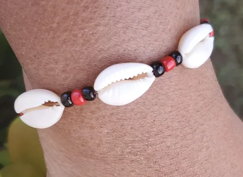 Vista 2 de Sea Shell Santeria Ilde Stretch Unisex Beaded Ifa Bracelet