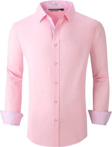 Vista 16 de Alex Vando - Camisa para hombre de manga larga con ajuste regular 06 negro