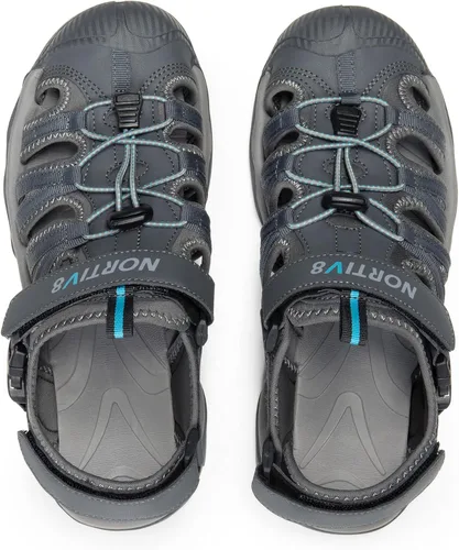Vista 7 de NORTIV 8 Sandalias para hombre, sandalias deportivas con punta cerrada, zapatos de verano para hombre, sandalias ligeras para caminar