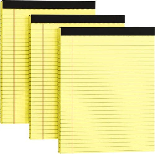 Vista 7 de Blocs de Notas 5x8, Paquete de 4 Blocs de Notas Legales Pequeñas 5x8 Amarillo, Blocs de Notas Legales con Renglones para Universidad, Blocs de Papel