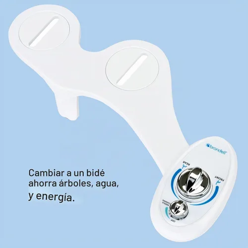 Vista 5 de Brondell - Accesorio de bidé de mano izquierda SouthSpa Bidet con boquillas duales - panel de control en el lado izquierdo - Boquillas duales