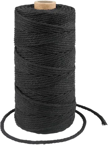 Vista 14 de G2PLUS Cuerda Negra, 2MM 328 Pies de Cuerda de Algodón Natural para Manualidades, Cuerda de Algodón Negra para Panaderos, Cuerda de Embalaje