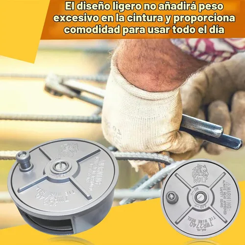 Vista 4 de WOLF - Soporte de carrete de alambre de aluminio de 6.25 pulgadas, ligero, ambidiestro Trabillas para cinturón integradas con perilla segura.
