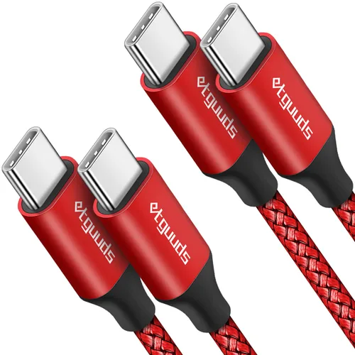 Vista 16 de etguuds Cable largo USB C a USB C de 10 pies, paquete de 2, 60W USBC a USBC, cable de carga tipo C a C de carga rápida para iPhone 17 16 15 Pro Max