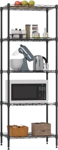 Vista 13 de FDW Estantería ajustable con 3 estantes, estantes de alambre, estantes de metal, estante de almacenamiento, 13 pulgadas de profundidad x 23 pulgadas