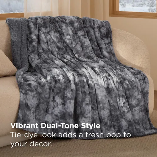 Vista 2 de Bedsure GentleSoft Manta Mullida de Sherpa - Manta de Forro Polar Cálida y Acogedora para Regalo de Mujer, Manta de Navidad de Felpa y Piel