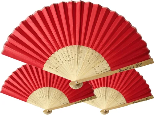 Vista 14 de Ventilador de seda plegable personalizado, abanicos de bambú personalizados para invitados de boda, despedida de soltera, baile, fiesta, decoración