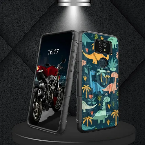 Vista 25 de Funda para AT&T Maestro Max 2021/Cricket Ovation 2 con protector de pantalla de vidrio templado, funda resistente con función atril integrada