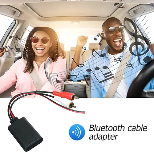 Vista 6 de AUCELI Adaptador de cable Bluetooth inalámbrico universal para automóvil, 2 RCA Aux Audio, conector de radio, entrada de carbohidratos, reproducción