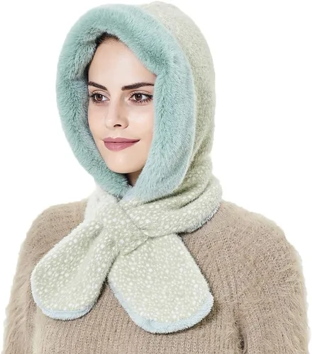 Vista 31 de Gorros de invierno para mujer, pasamontañas, bufanda, para clima frío, conjunto para mujer, gorro con capucha