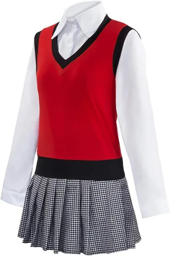 Vista 3 de Ikishima Midari Disfraz Cosplay Escuela Secundaria Vestido Completo Conjunto
