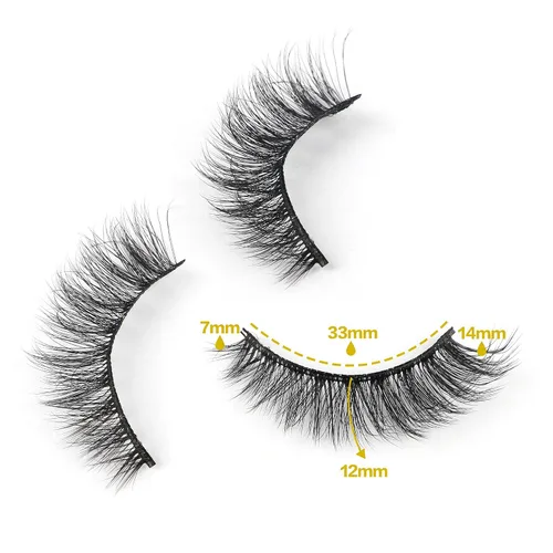 Vista 5 de JIMIRE Pestañas postizas de aspecto natural, pestañas postizas esponjosas y finas, pestañas de ojo de gato con banda fina, pestañas postizas