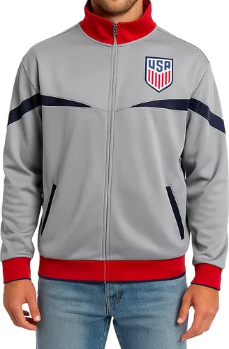 Vista 8 de Icon Sports Chaqueta de Entrenamiento con Licencia Oficial de la Federación de Fútbol de EE. UU. - Unisex Adulto