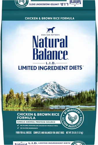 Vista 22 de Natural Balance Alimento seco para perros adultos de ingredientes limitados con granos saludables, receta de carne de res y arroz integral, 24