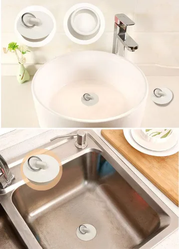 Vista 4 de CICITOYWO Tapones de drenaje de bañera, 4 piezas de tapón de goma para fregadero de cocina, baño, barra de lavandería, sello de tapón de agua