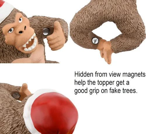 Vista 5 de Tree Buddees King Kong Climbing The Tree - Decoración para árbol de Navidad, grande, 10 pulgadas