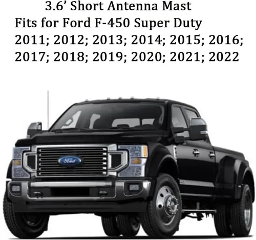 Vista 4 de AMFRNE Antena de rendimiento corto para Ford F250 F350 F450 Super Duty 2011-2025 2026 Reemplazo perfecto negro 3.6 pulgadas antena de aluminio