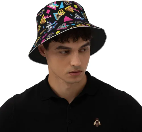 Vista 2 de Sombreros de pescador retro de los años 80 y 90 para mujeres y hombres, sombrero de sol fresco para regalo