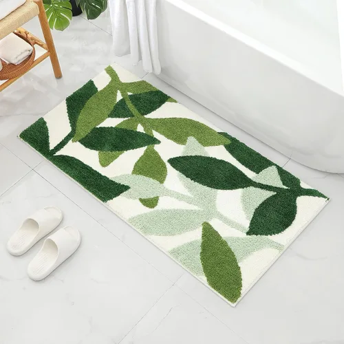 Vista 16 de Gibelle Alfombra de baño azul, antideslizante, fuerte y absorbente de agua, tapete de baño de microfibra de felpa, lavable a máquina, tapete