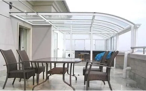 Vista 4 de Lámina de policarbonato transparente, paneles de repuesto de revestimiento para techos para estadios de dosel de invernadero, aislamiento térmico