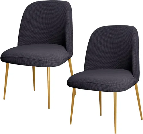 Vista 14 de SZJIAHTM 2 Fundas para Sillas de Comedor Suaves Elásticas Funda Deslizable de Poliéster sin Brazos con Respaldo Curvado Fundas Deslizables