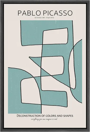 Vista 8 de SIGNLEADER Lienzo enmarcado para pared, paisaje pastel abstracto negro, naturaleza, ilustraciones de área silvestre, arte moderno, decorativo