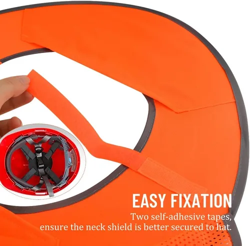 Vista 4 de WMYCONGCONG Protector solar de ala completa, visera de malla para el cuello, con tira reflectante para construcción al aire libre, accesorios