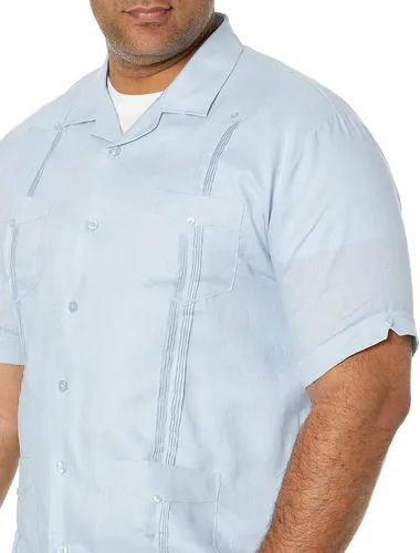 Vista 4 de Cubavera Camisa Guayabera de manga corta con cuatro bolsillos para hombre