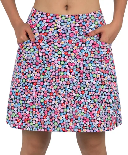 Vista 2 de beroy Falda pantalón para mujer, falda de 20 pulgadas hasta la rodilla para mujer, falda atlética con pantalones cortos