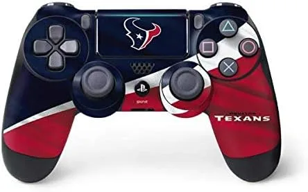 Vista 10 de NFL Houston Texans Skin para mando de PS4 Pro/Slim – Houston Texans blanco y negro