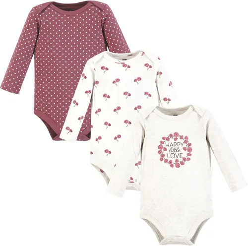 Vista 56 de Hudson Baby Body unisex de algodón de manga larga para bebé, leopardo rosa rojo